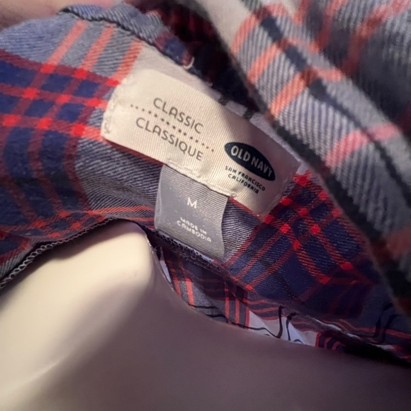 Old navy purple checkered button down shirt - Picture 3 of 4